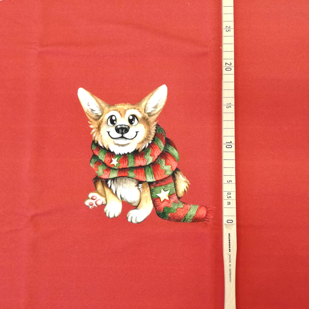 Sommersweat Panel "Corgi Christmas" Stückware