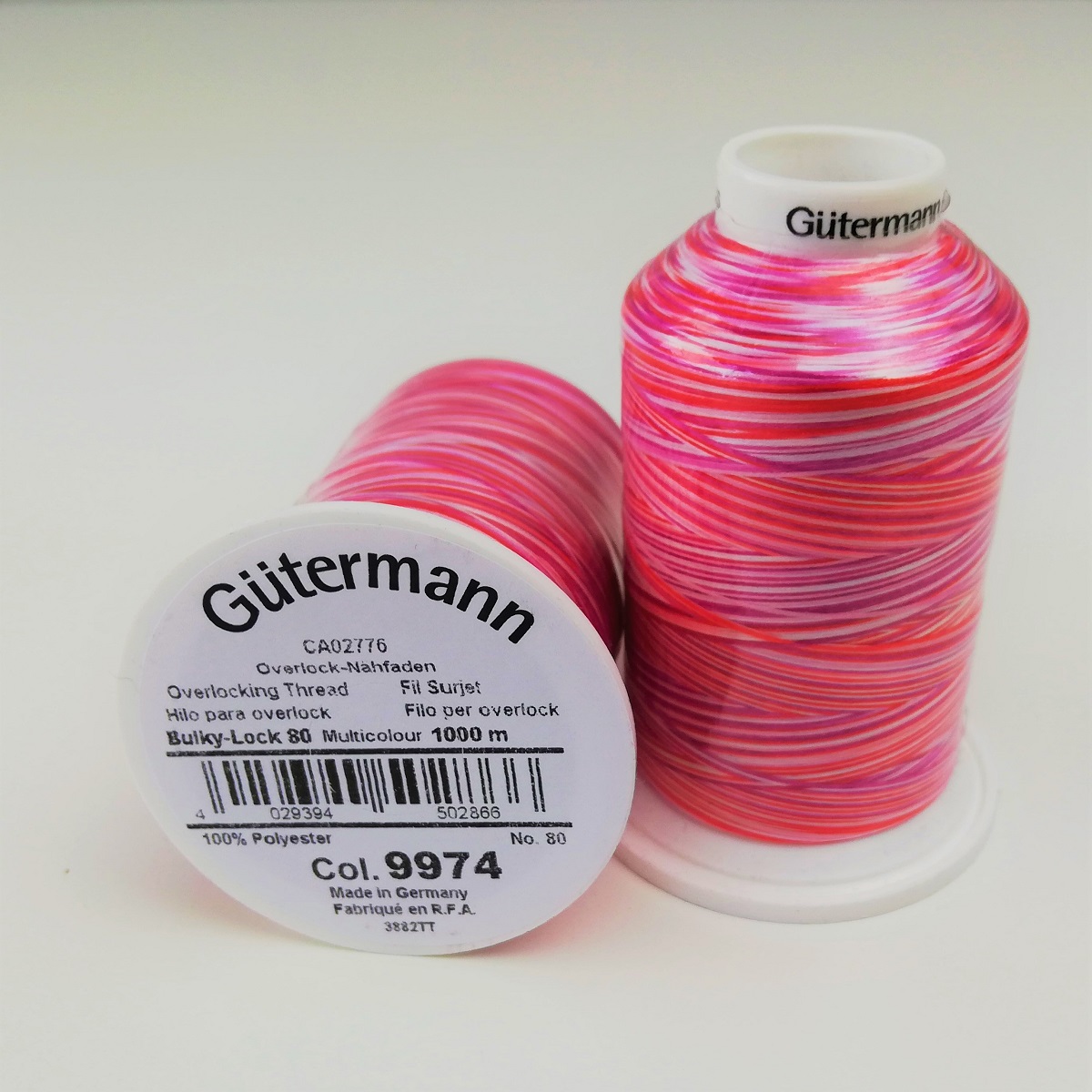Gütermann Bauschgarn Bulky-Lock 80 Multicolor "pink rose" 9974, 1000m