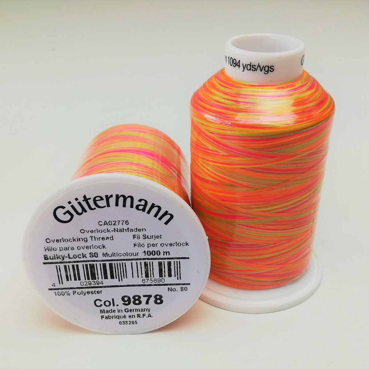 Gütermann Bauschgarn Bulky-Lock 80 Multicolor "pink grüner Farbverlauf" 9878, 1000m