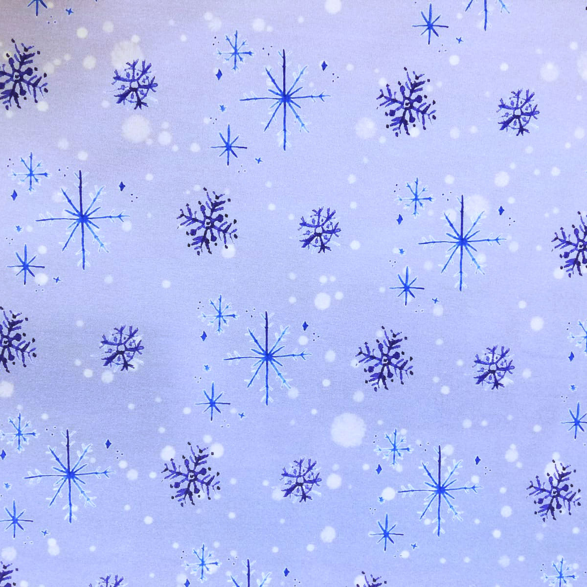 Sommersweat all over Print "Pinguin Snowflakes" Meterware