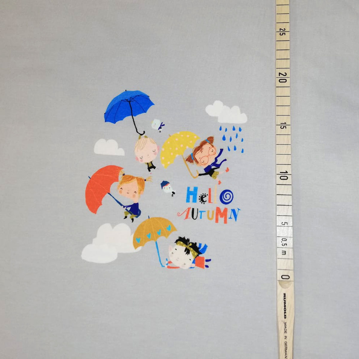 Jersey Panel "Regenschirm" grau Stückware